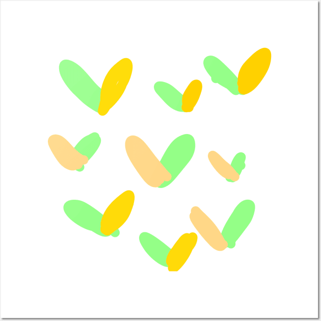 Yellow green heart valentine art design Wall Art by Artistic_st